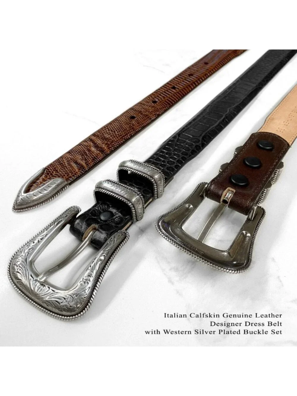 Genuine Full-Grain Cowhide Leather Dress Belt 1-1/8